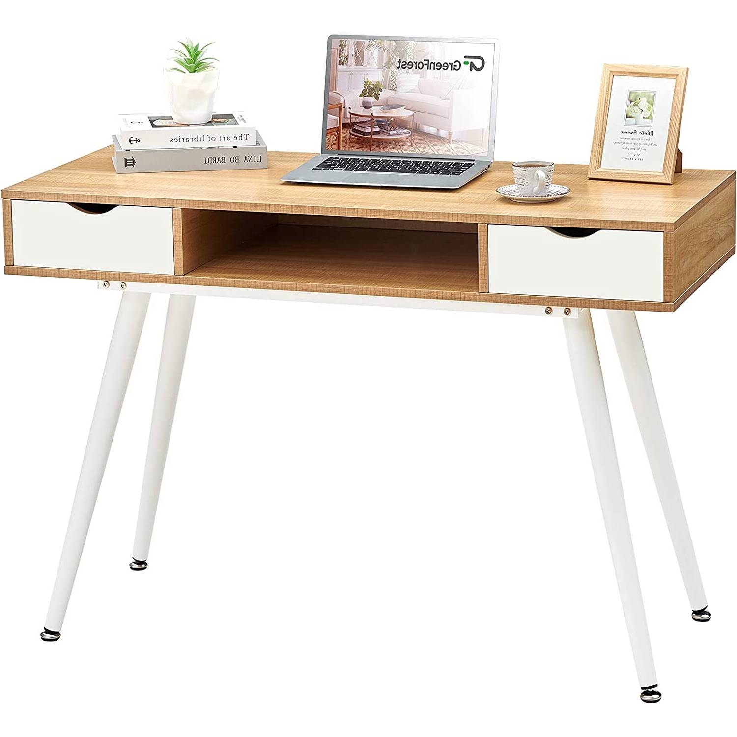 FaFurn - Modern Compact Computer Desk in White, Wood