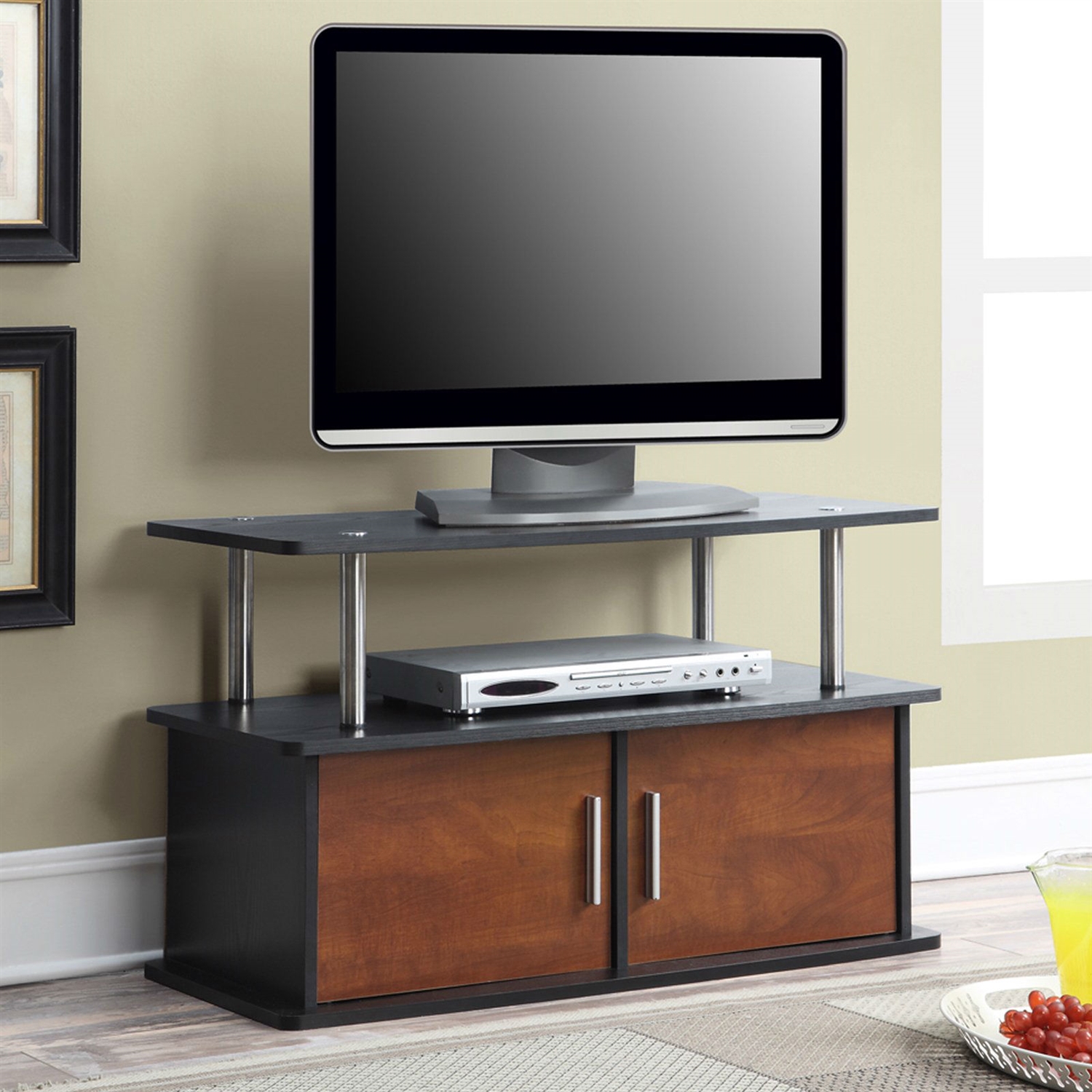 FaFurn - Modern TV Stand in Brown Cherry, Wood