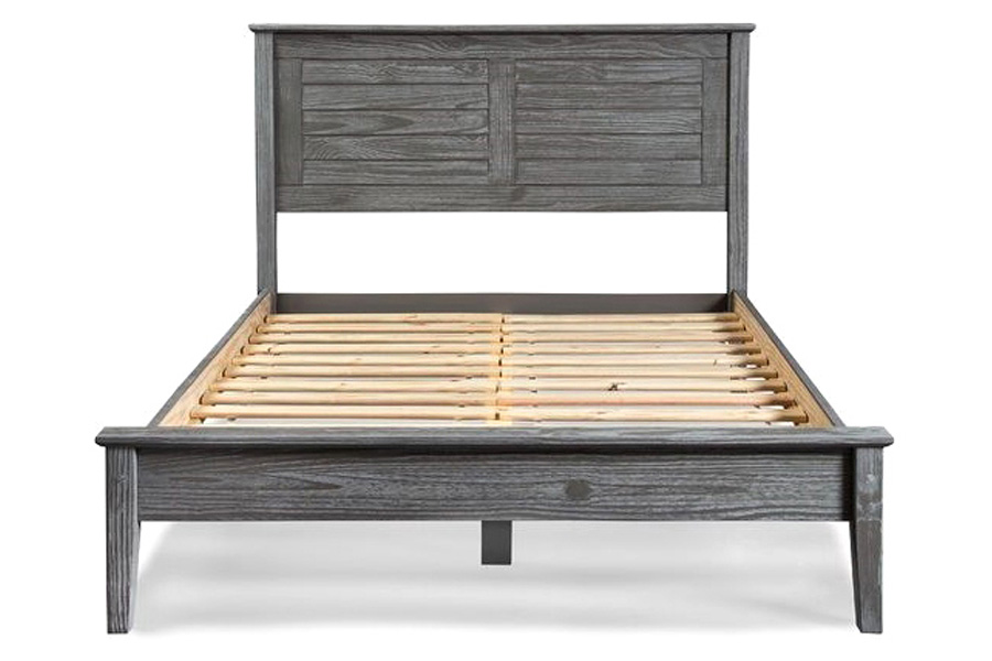 FaFurn Contemporary Solid Pine Platform Bed in Queen Size - Gray