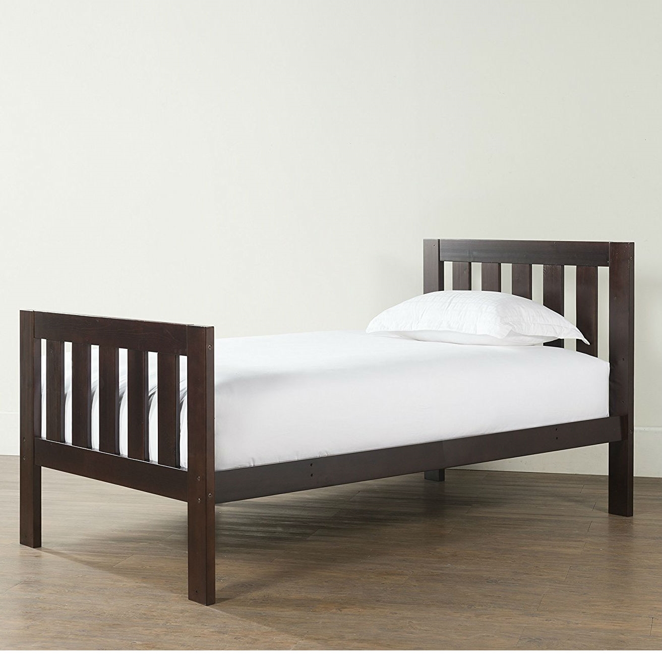 FaFurn - Twin Size Bed Frame with Headboard and Footboard in Espresso, Wood