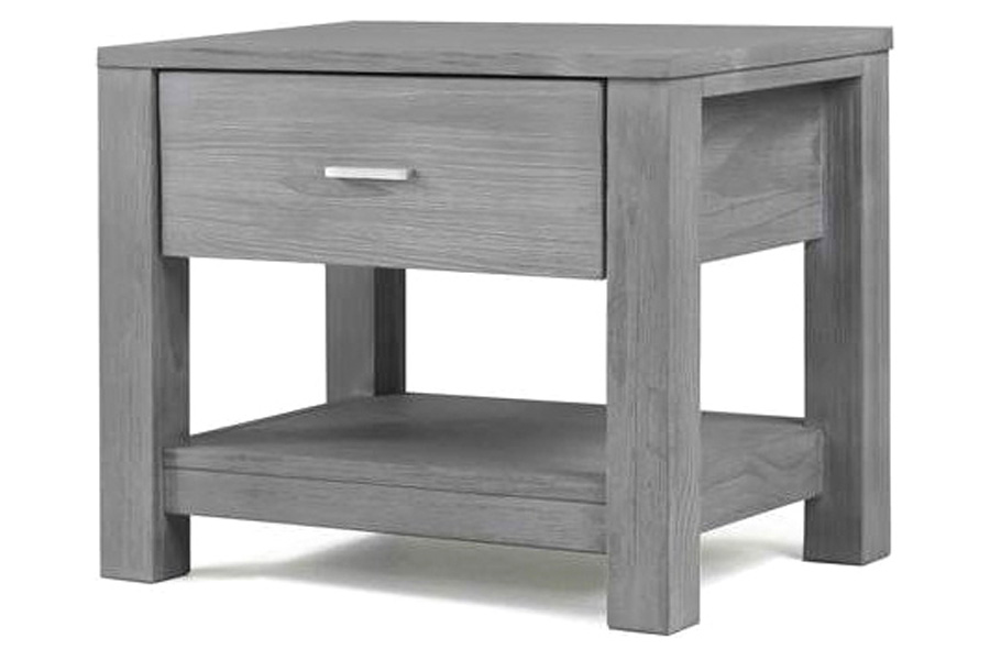 FaFurn - Contemporary Gray Solid Pine 1 Drawer Nightstand