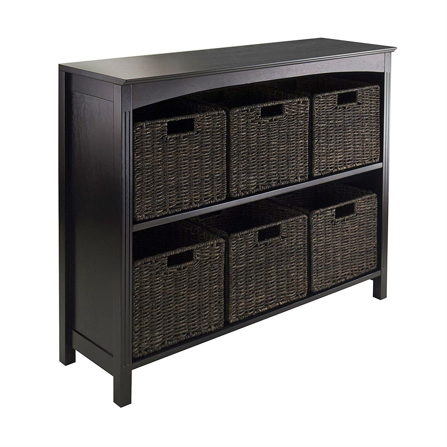 FaFurn - 3-Tier Shelf Dresser with 6 Storage Baskets