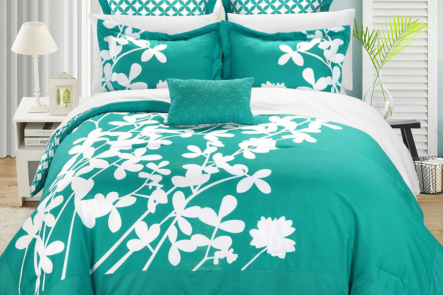 FaFurn - 7-Piece Floral Bed in a Bag Comforter Set