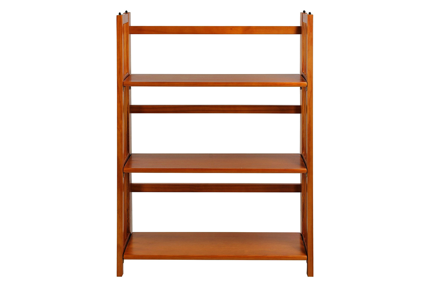 FaFurn 3-Shelf Folding Bookcase Storage Shelves - Honey Oak