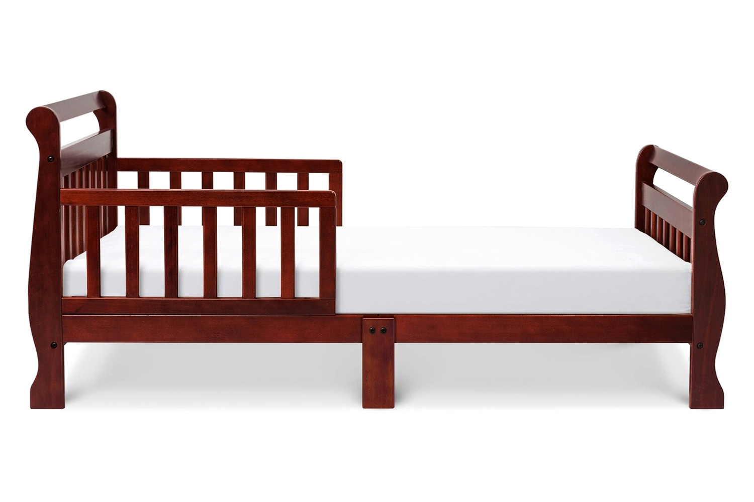 FaFurn - Wooden Modern Toddler Sleigh Bed with Slatted Guard Rails