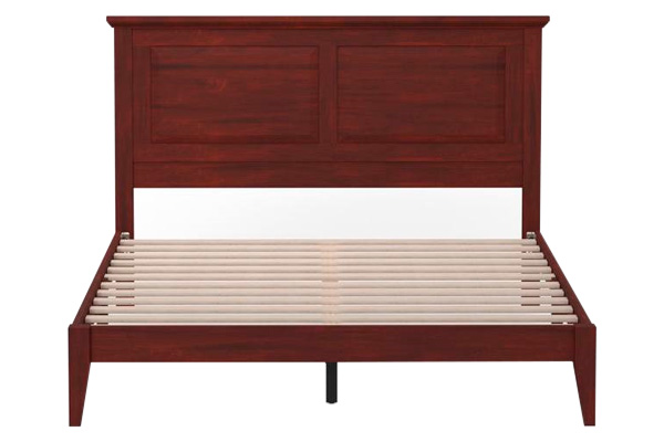 FaFurn Traditional Queen Size Platform Bed with Headboard - Cherry, Wood