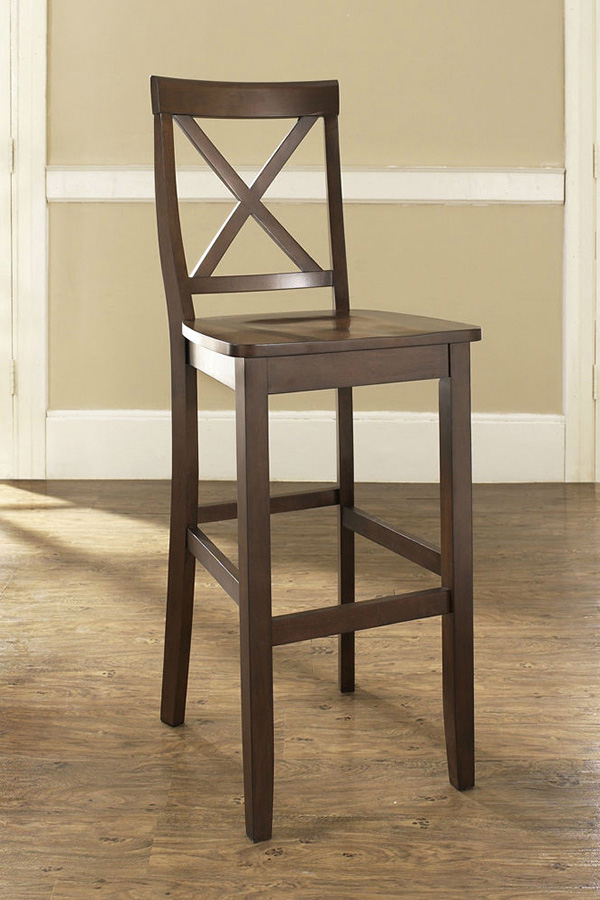 FaFurn - X-Back Solid Wood Barstool (Set of 2)