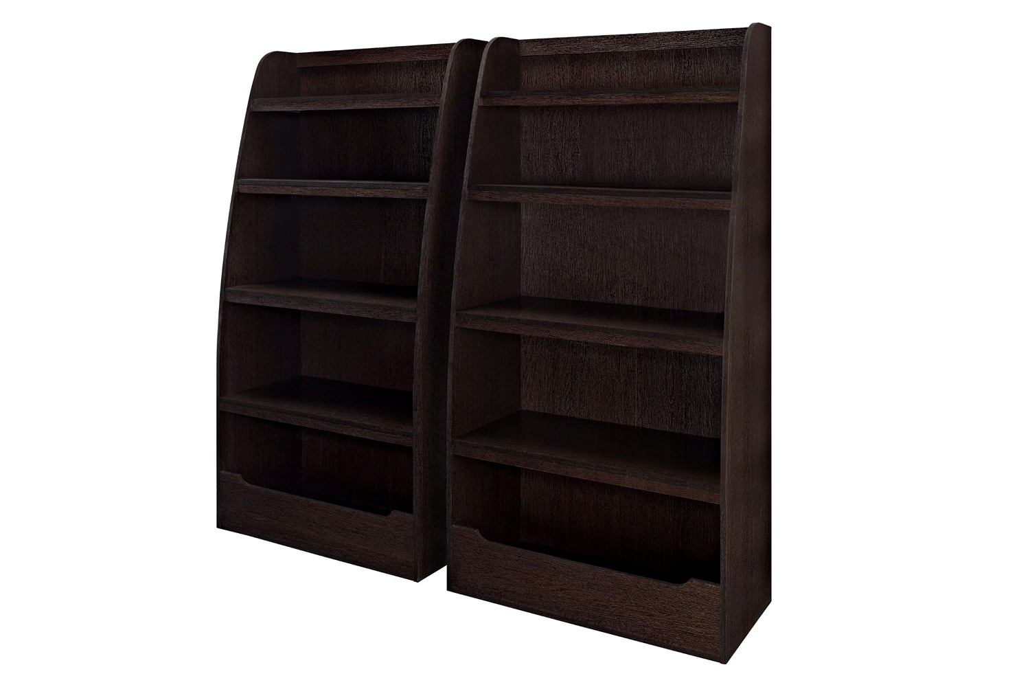 FaFurn - Kids 4-Shelf Bookcase in Espresso Wood Finish Childs Bedroom