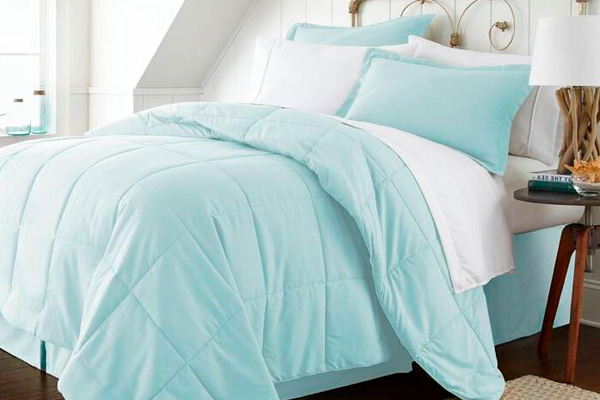 FaFurn California King Size 6-Piece Reversible Comforter Set - Aqua Blue, Microfiber