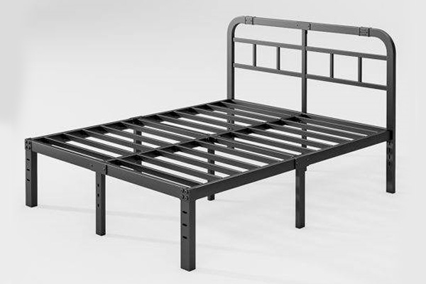 FaFurn California King Size Platform Bed with Headboard - Black, Metal