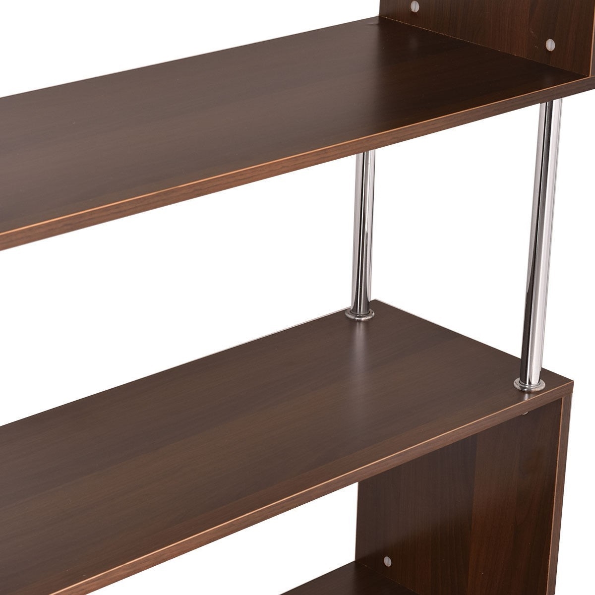 FaFurn Modern 4-Shelf Bookcase - Brown, Wood