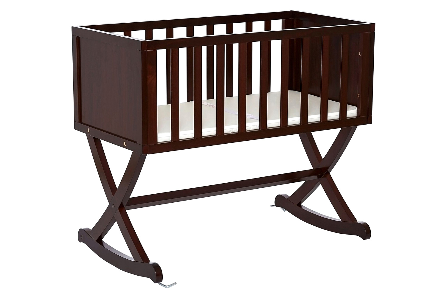 FaFurn - Solid Wood Rocking Baby Glider Cradle with Crib Mattress