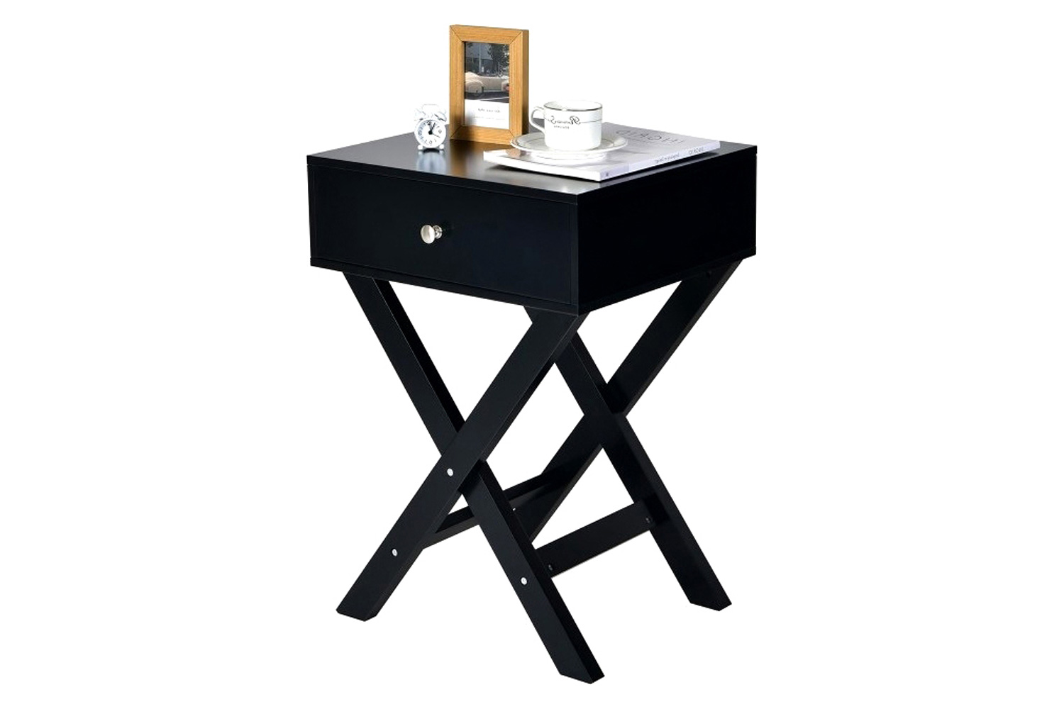 FaFurn - Retro X-Shape 1 Drawer Nightstand Coffee Table