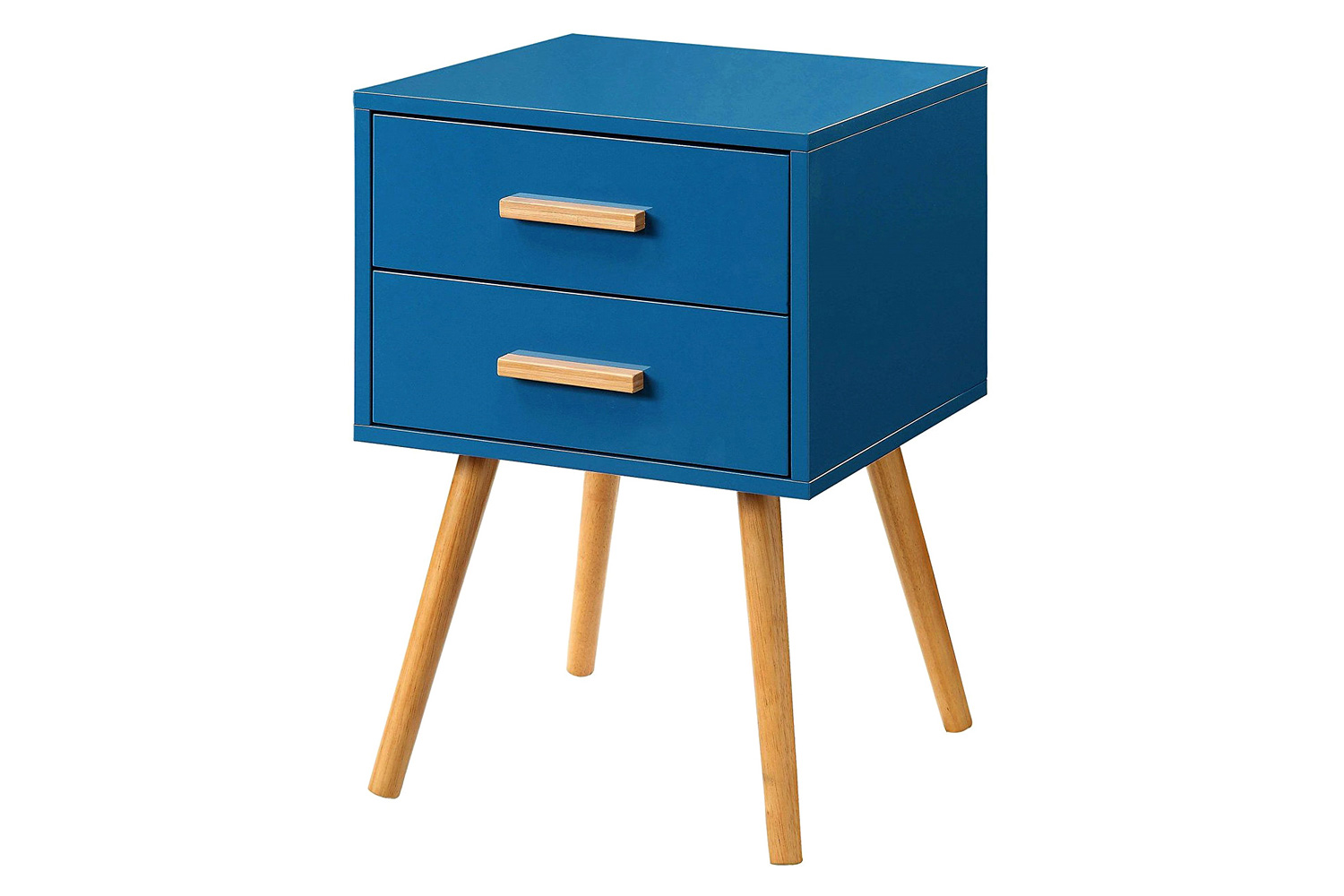 FaFurn Modern 2-Drawer End Table/Nightstand - Blue