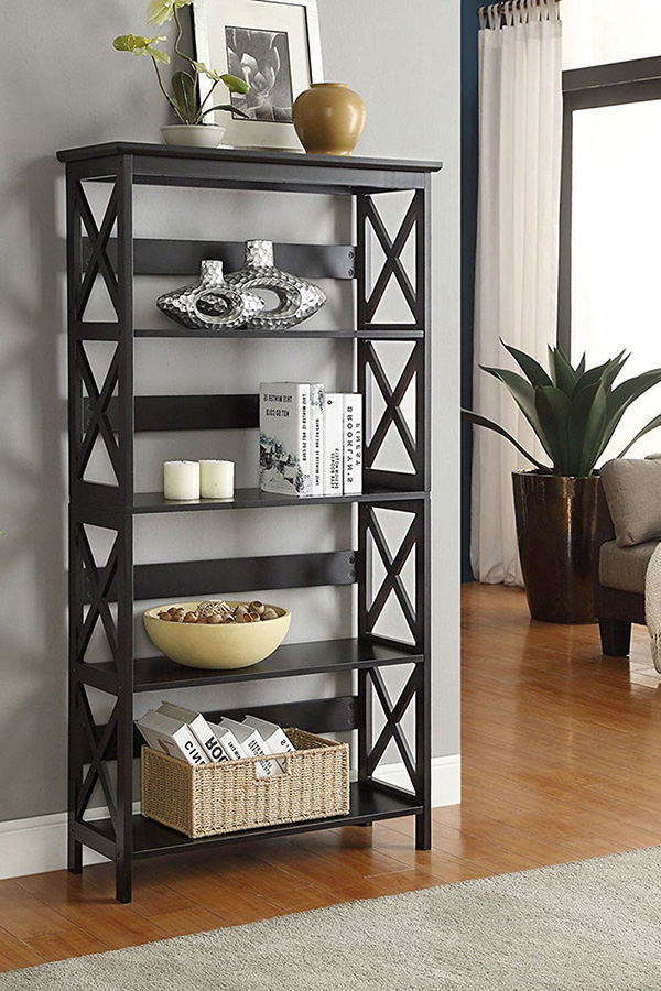 FaFurn - Glossy 5-Shelf Bookcase