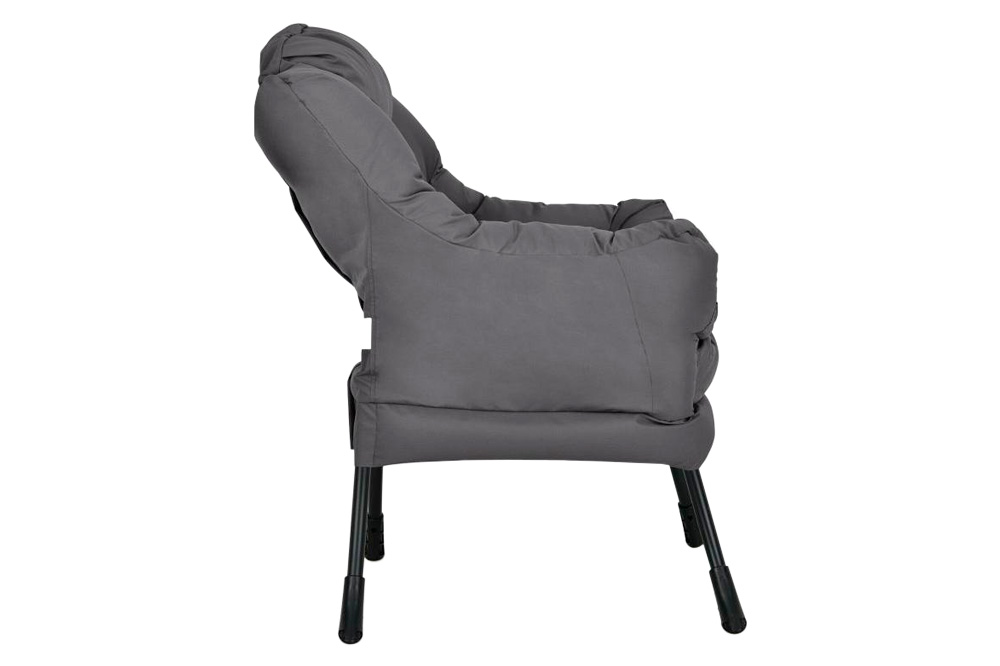 FaFurn™ Modern Cushioned Accent Chair with Side Pocket - Gray, Polyester Fabric/Steel