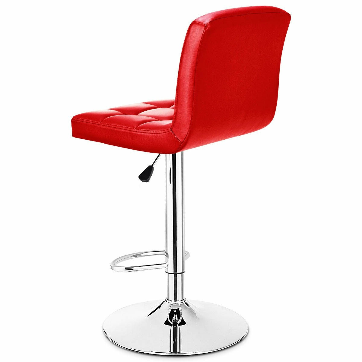 FaFurn Set of 2 Swivel Barstools Set - Red