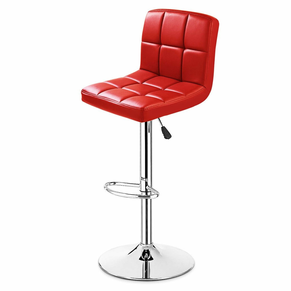 FaFurn Set of 2 Swivel Barstools Set - Red