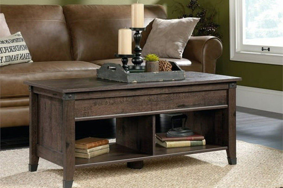 FaFurn Dark Brown Lift-Top Multi Purpose Coffee Table