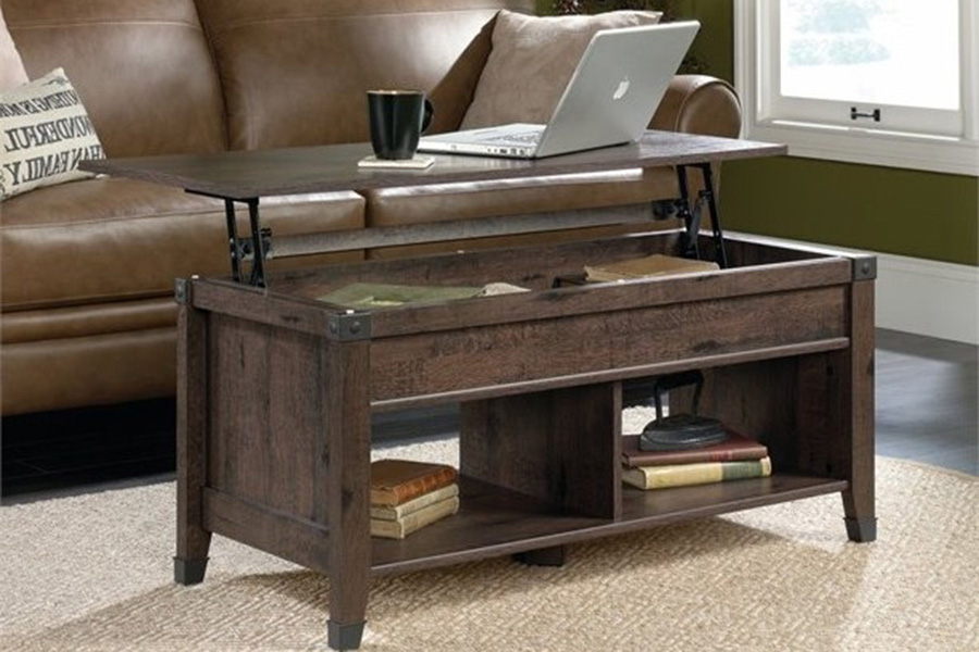 FaFurn Dark Brown Lift-Top Multi Purpose Coffee Table