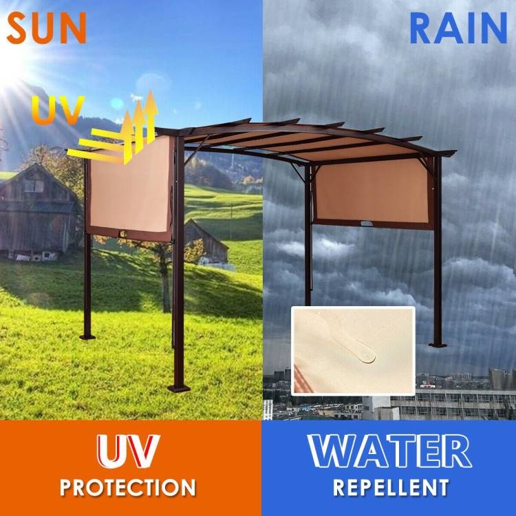 FaFurn™ Gazebo Sun Shelter - Brown, Metal/Polyester