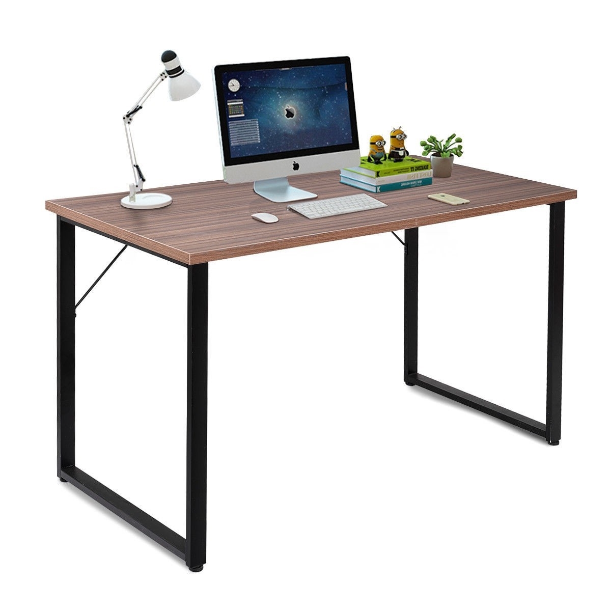 FaFurn - Modern Computer Desk with Natural Wood Top