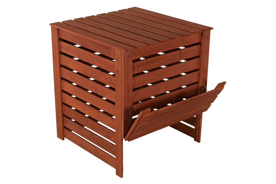 FaFurn - Outdoor 90 Gallon Solid Wood Compost Bin with Brown Finish