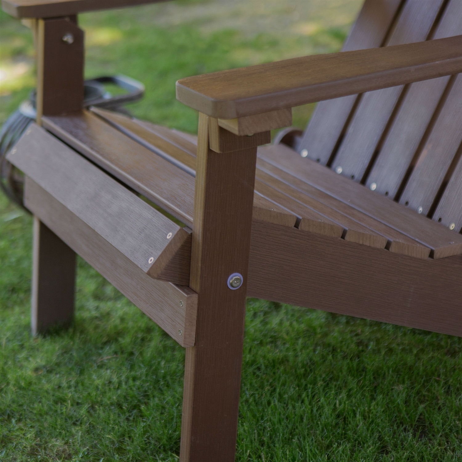 FaFurn - Weather Resistant Adirondack Chair in Chocolate Brown, Plastic Resin