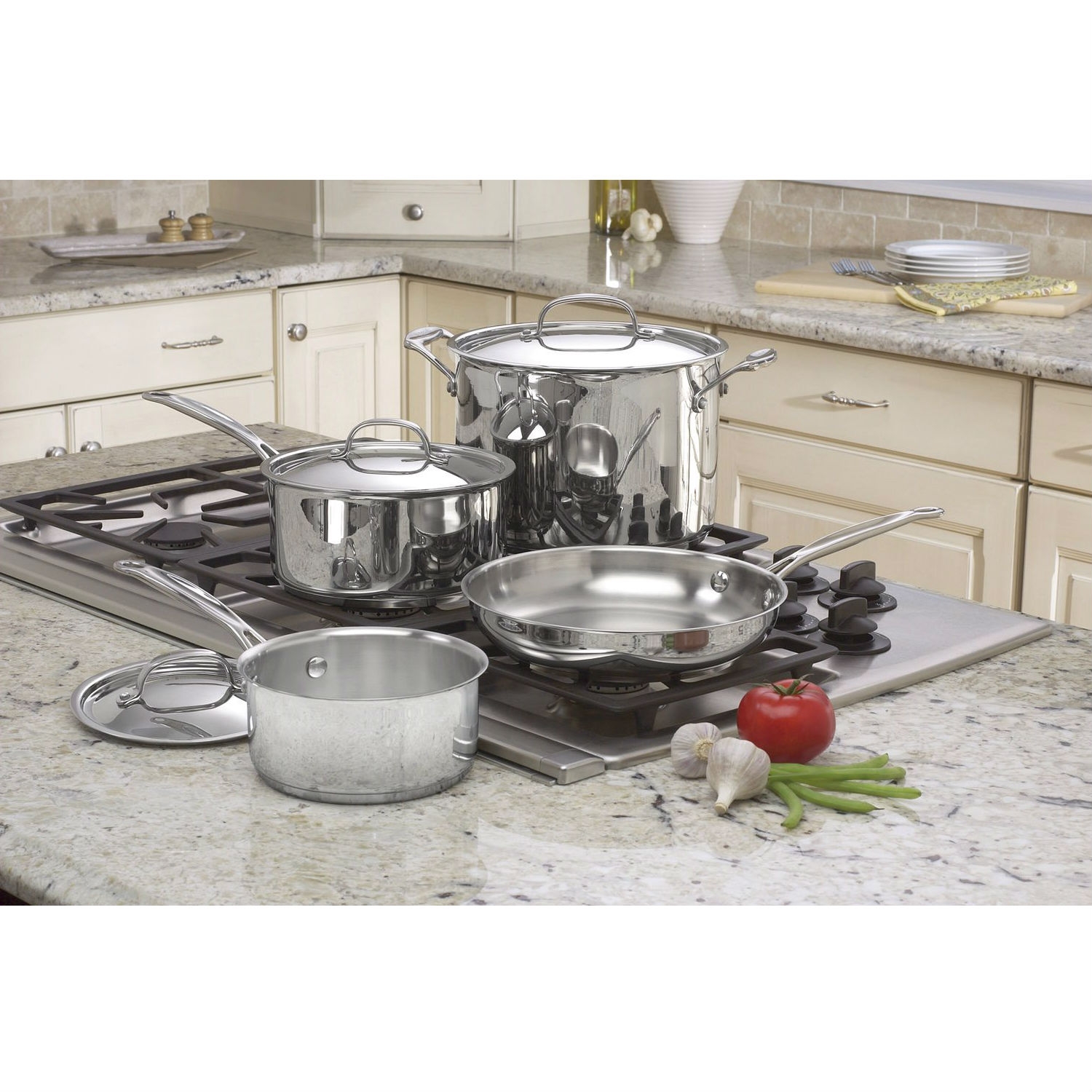 FaFurn - 7-Piece Cookware Set in Stainless Steel