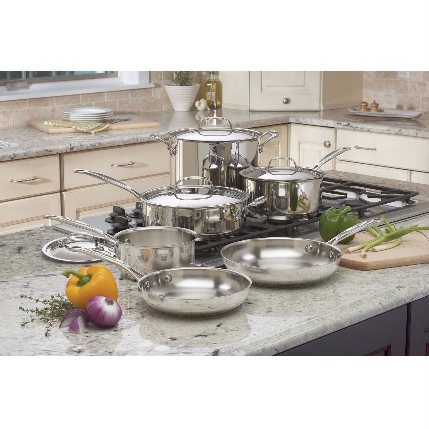 FaFurn - 10-Piece Cookware Set in Stainless Steel