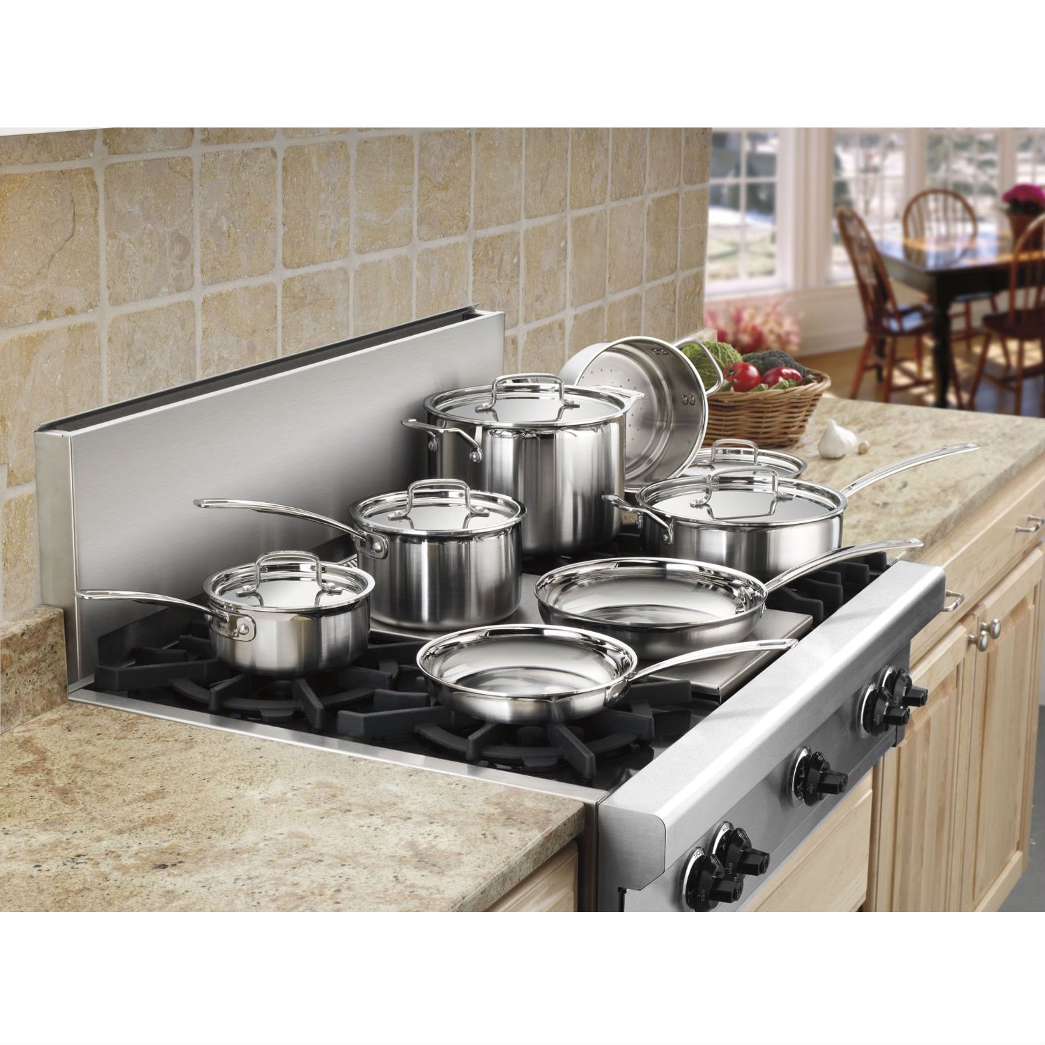 FaFurn - 12-Piece Cookware Set in Stainless Steel