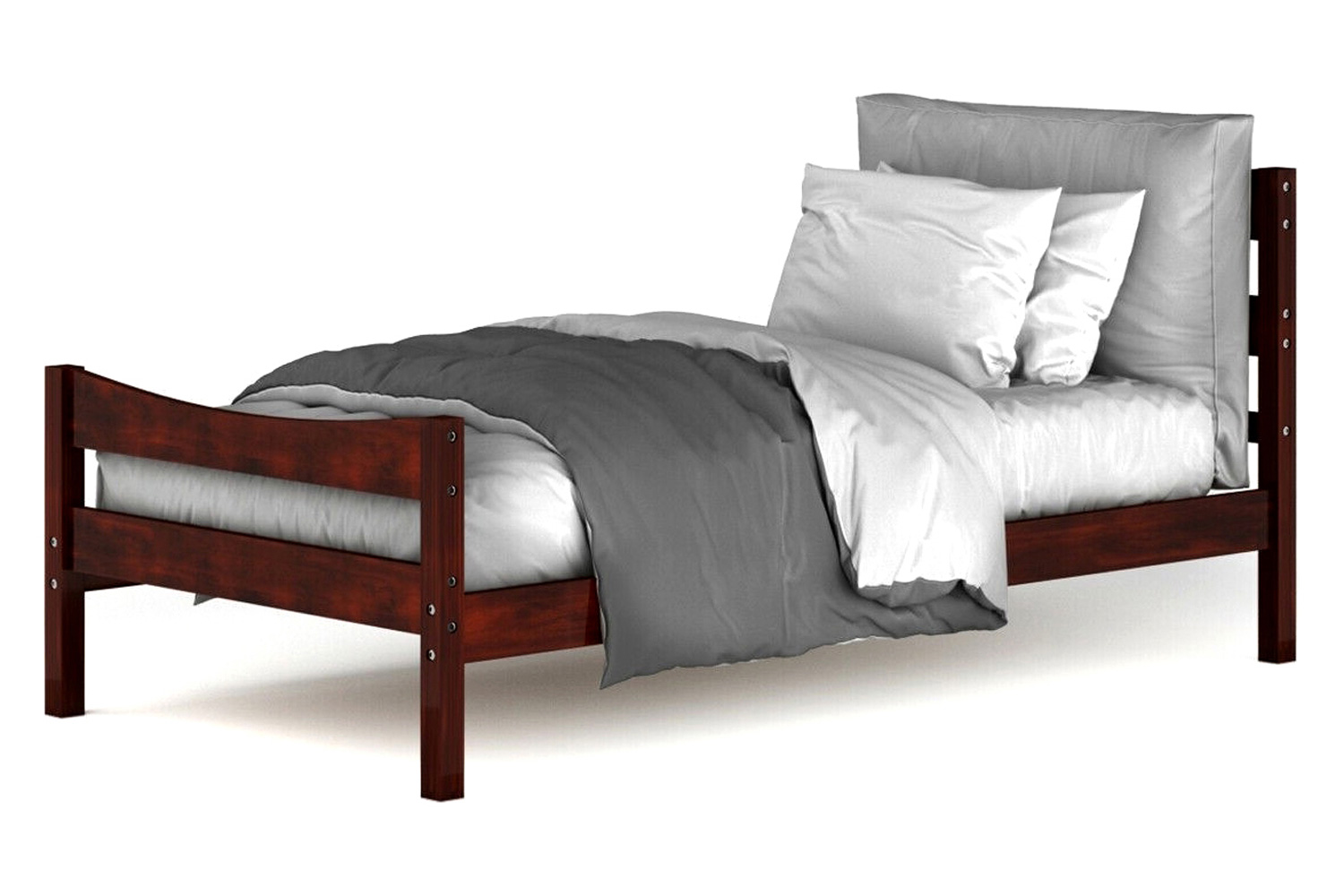 FaFurn - Farmhouse Style Pine Wood Platform Bed Frame