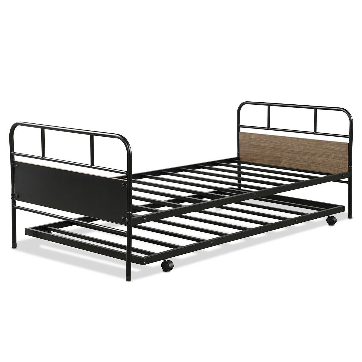 FaFurn - Twin Size Platform Daybed with Trundle Frame Set