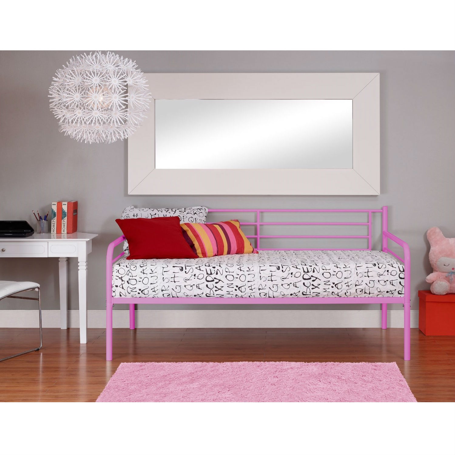 FaFurn Twin Size Daybed - Pink, Metal