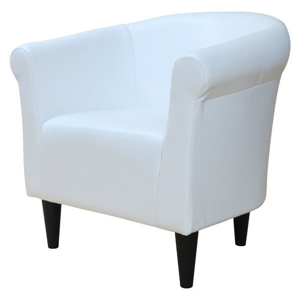 FaFurn Modern Club Chair - White, Leather