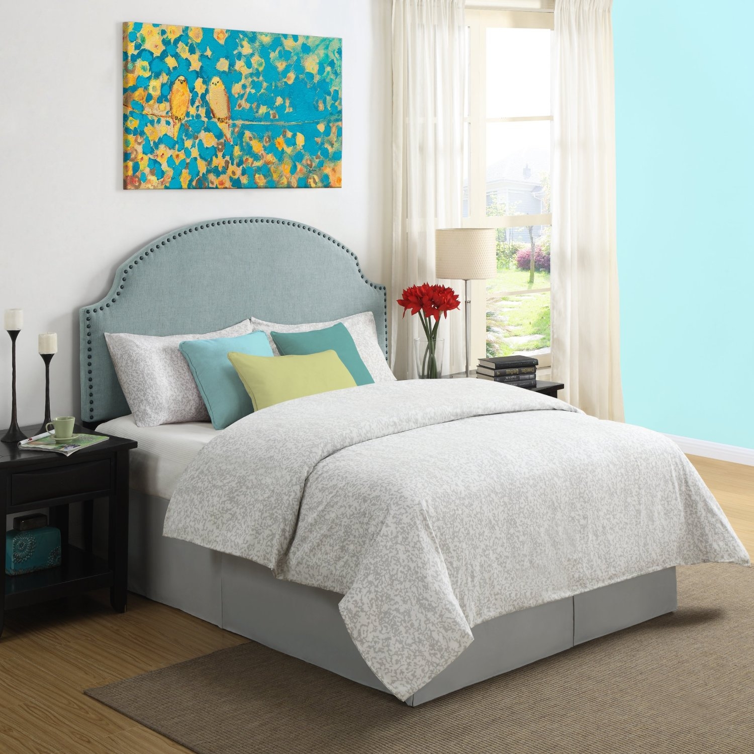 FaFurn - Full/Queen Size Headboard in Turquoise