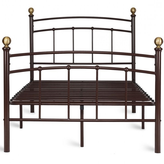 FaFurn - Twin Size Platform Bed in Dark Brown, Metal