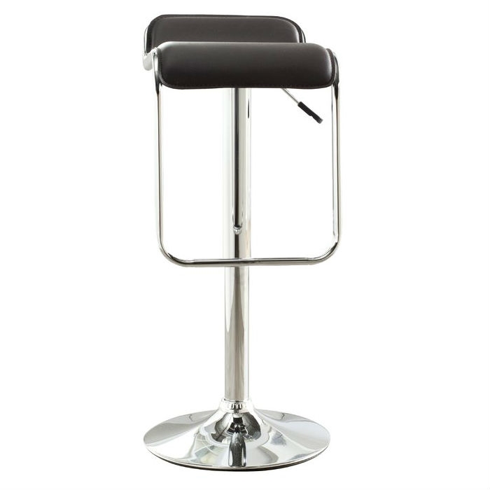 FaFurn - Modern Adjustable Barstool with Faux Leather Swivel Seat