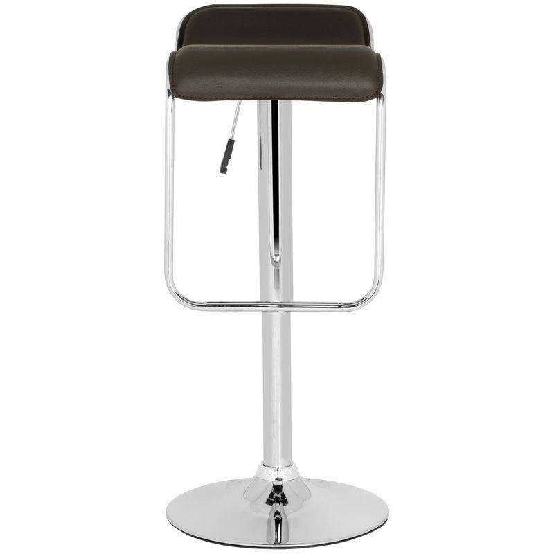 FaFurn Modern Adjustable Barstool with Faux Leather Swivel Seat - Black