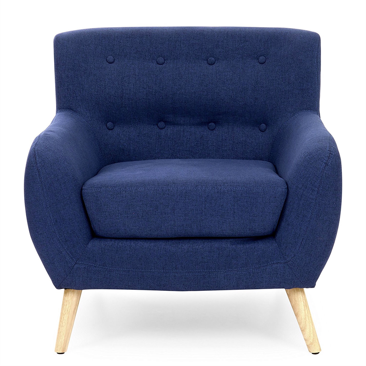 FaFurn - Modern Armchair with Mid-Century Classic Style Wood Legs