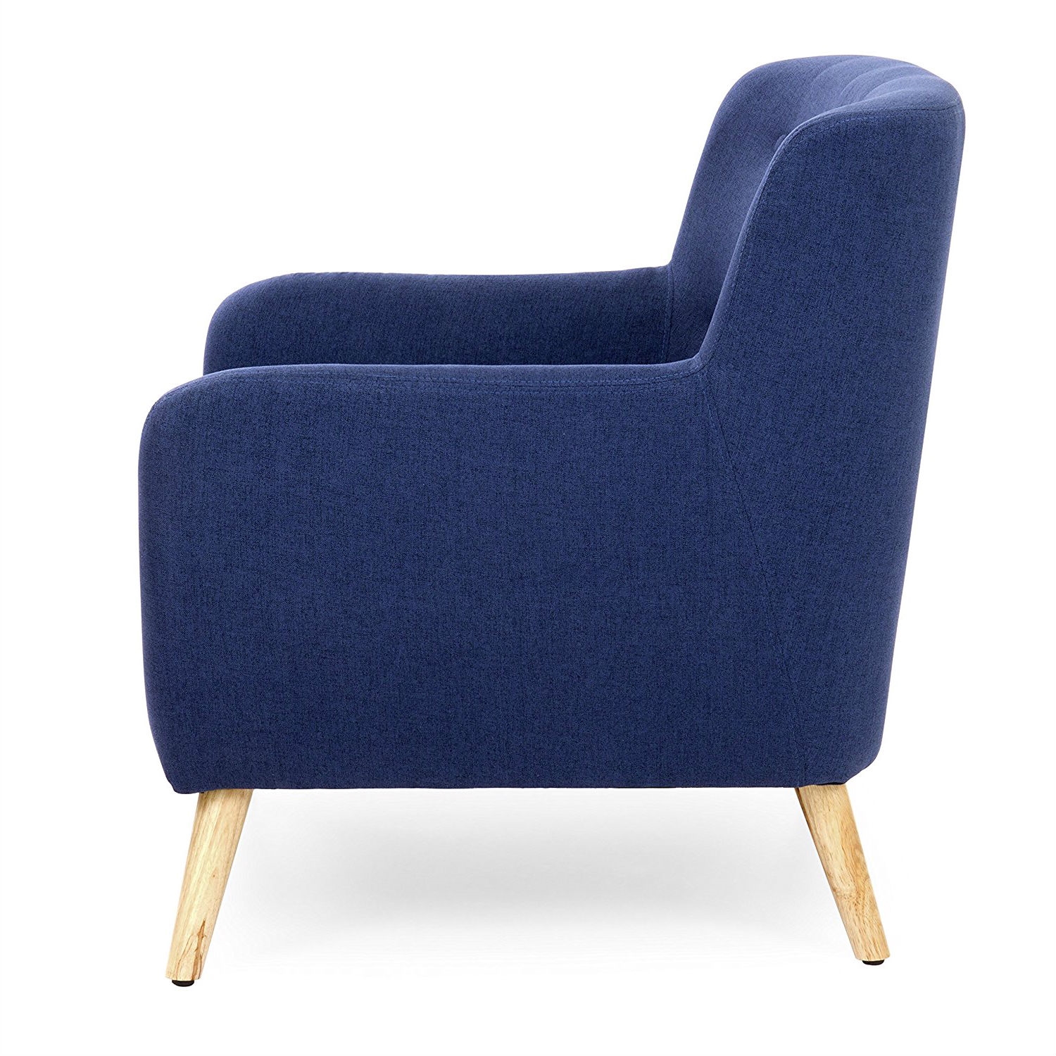 FaFurn Modern Armchair with Mid-Century Classic Style Wood Legs - Dark Blue