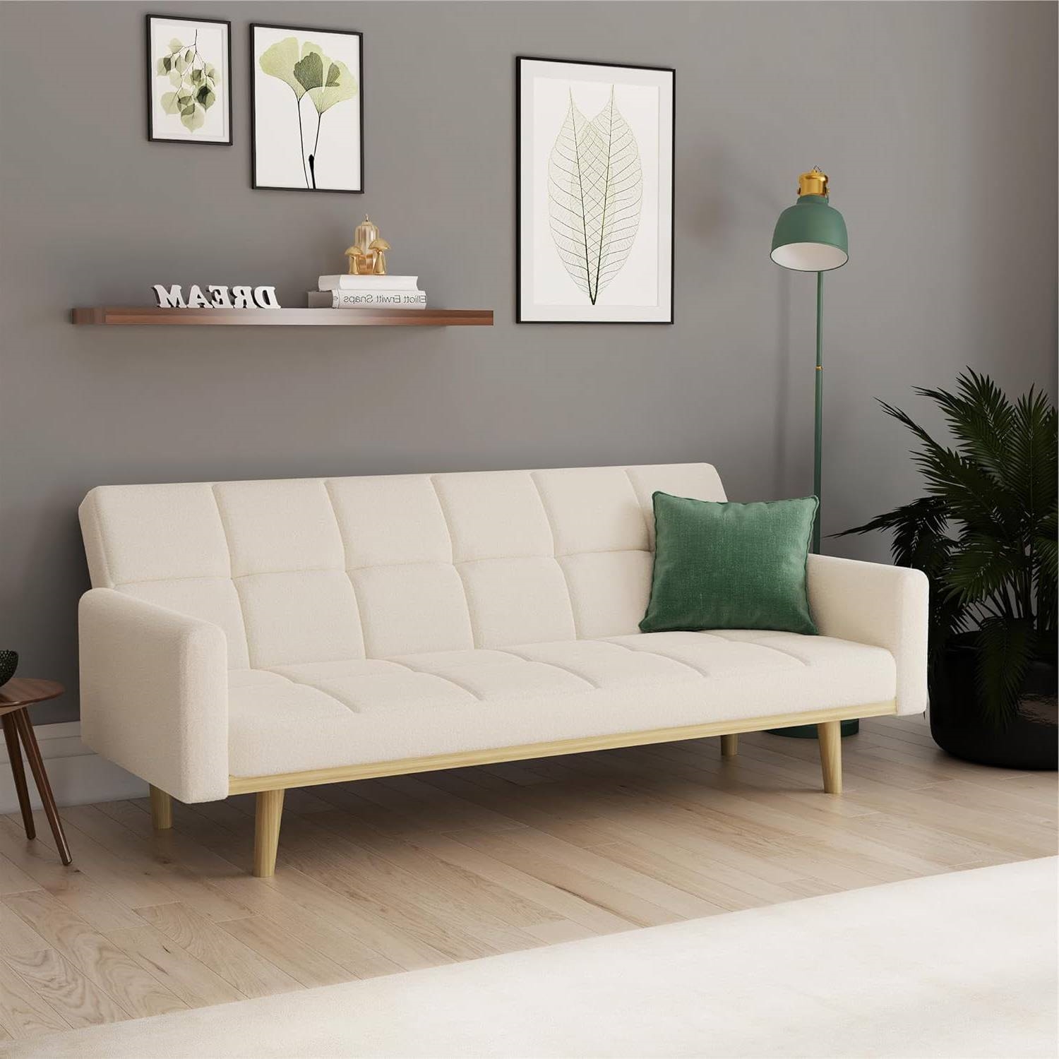 FaFurn - Modern Sofa-Bed in Ivory, Fabric