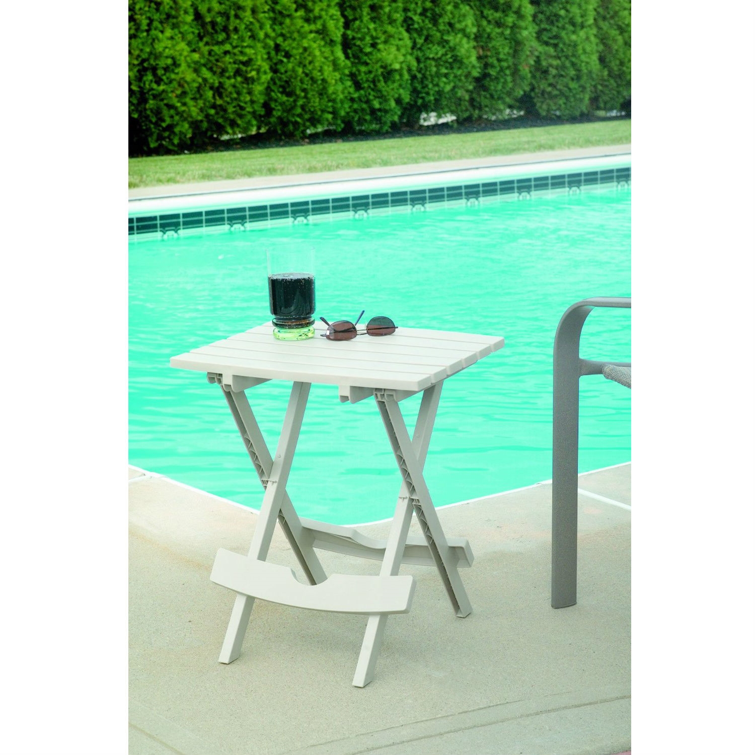 FaFurn Folding Outdoor Side Table - Light Blue, Wood