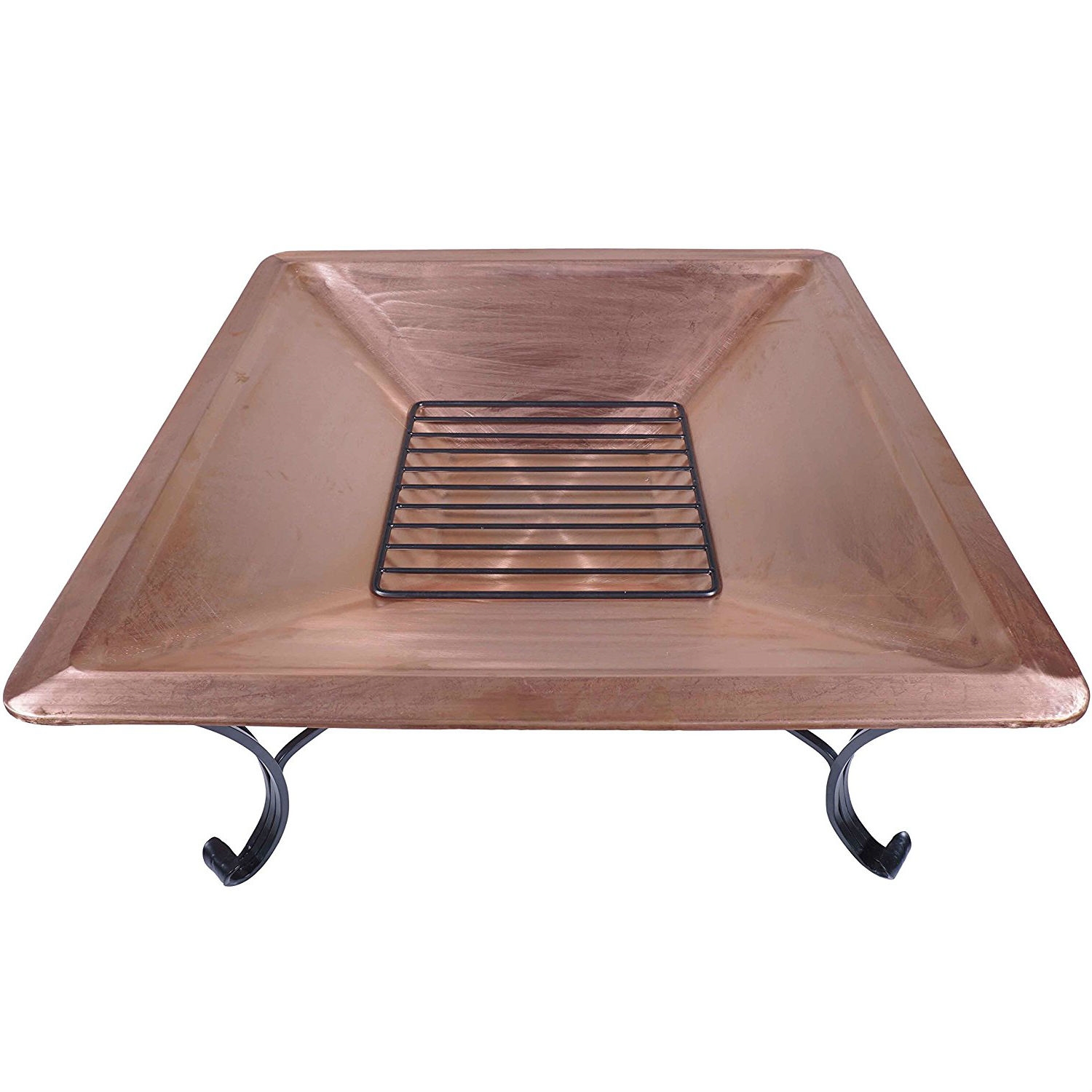 FaFurn Square Fire Pit with Iron Stand and Screen - Iron