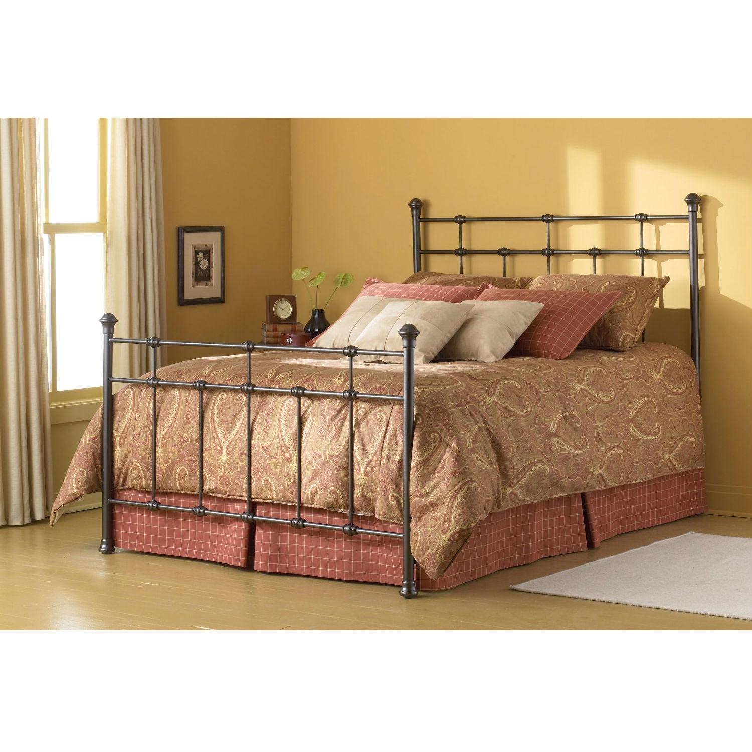 FaFurn - Twin Size Bed Frame in Brown, Metal