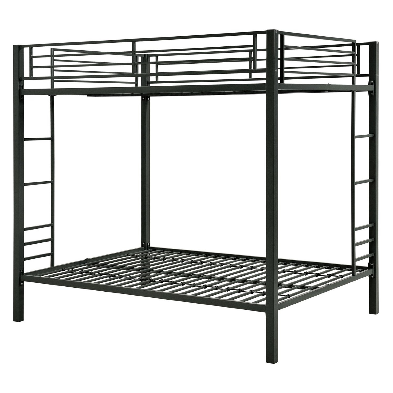 FaFurn Modern Full Size Bunk Bed - Black, Metal