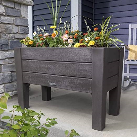 FaFurn Garden Bed Planter Box - Dark Gray, Plastic