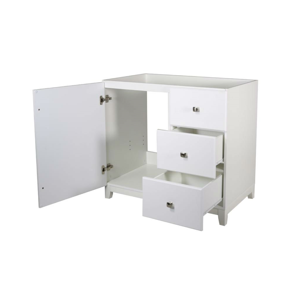 FaFurn™ Vanity Cabinet with Nickel Hardware - White