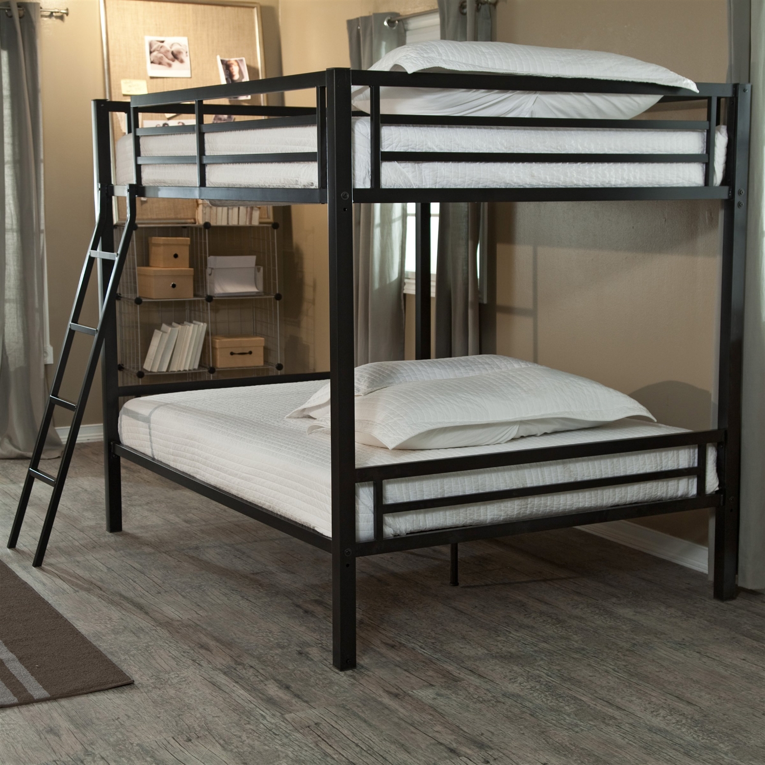 FaFurn - Bunk Bed with Ladder and Safety Rails