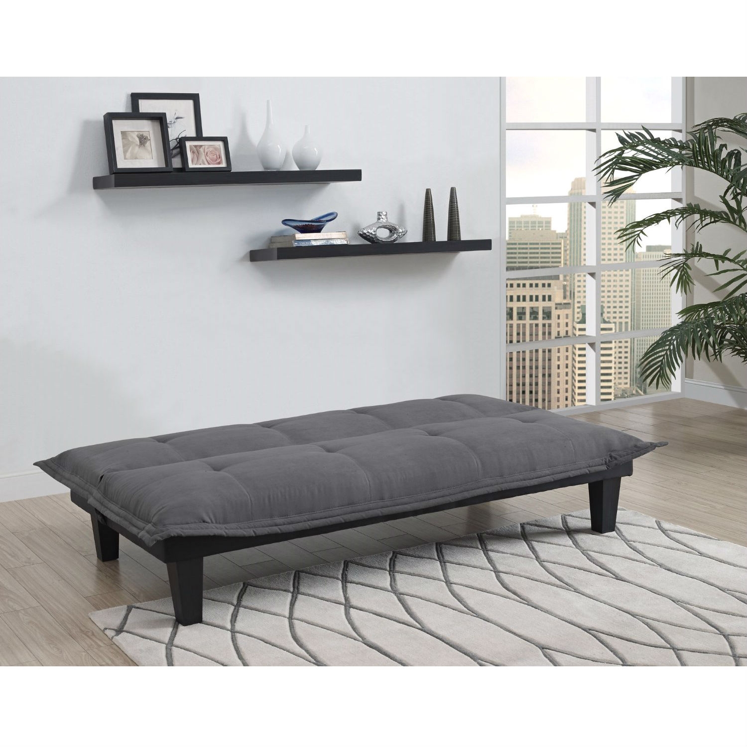 FaFurn™ Click-Clack Sofa-Bed - Charcoal, Microfiber